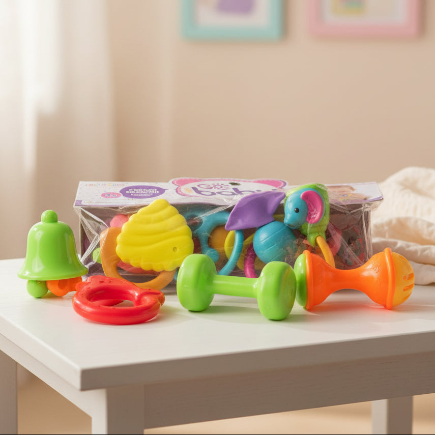 Colorful Musical Baby Rattles Toy Set - Toynix.pk