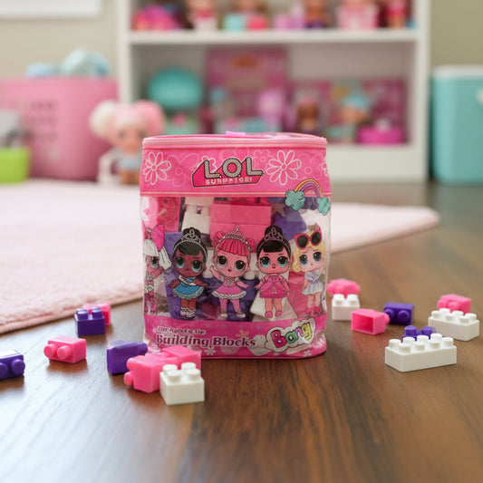 Cartoon Building Blocks Bag for Girls 