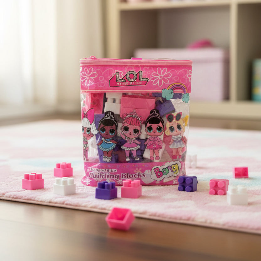 Cartoon Building Blocks Bag for Girls 