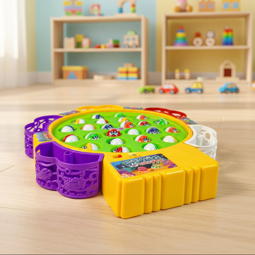 Rotating Fishing Game Toy 24 Fish Set with Music for Kids (6873)