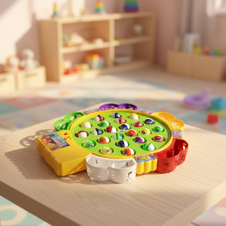 Rotating Fishing Game Toy 24 Fish Set with Music for Kids (6873)