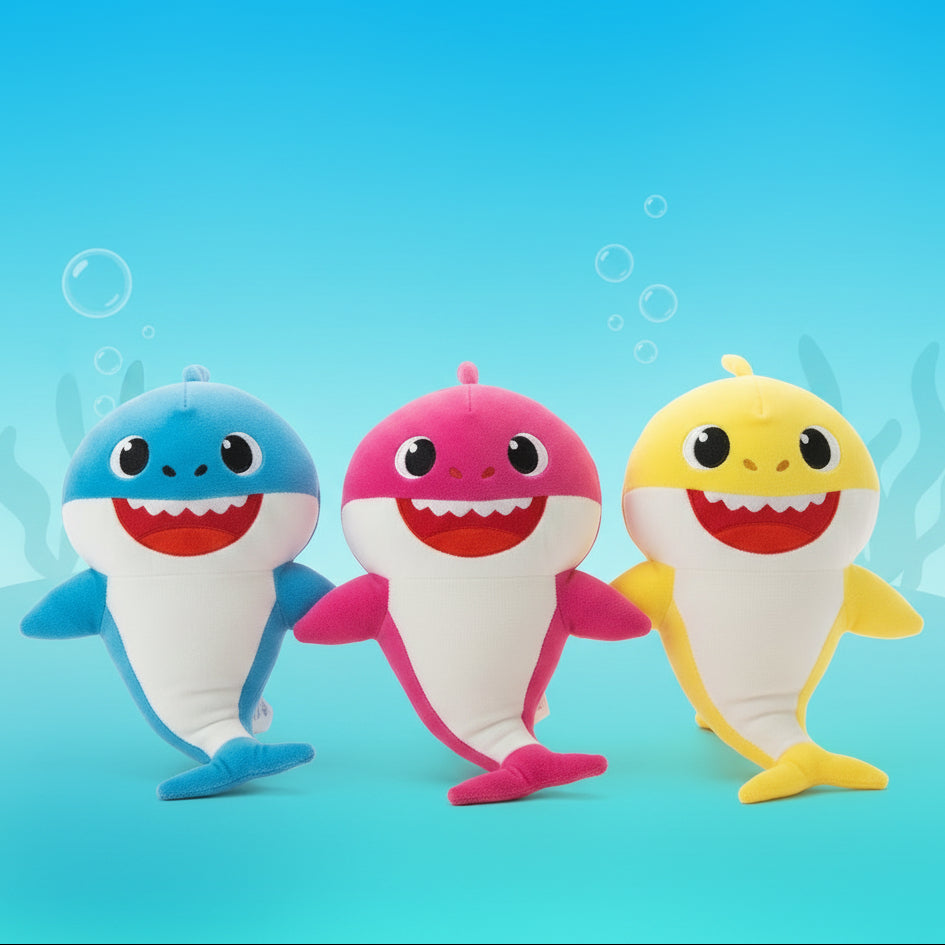 Soft Baby Shark Plush Toy For Kids (25cm | Random Color)