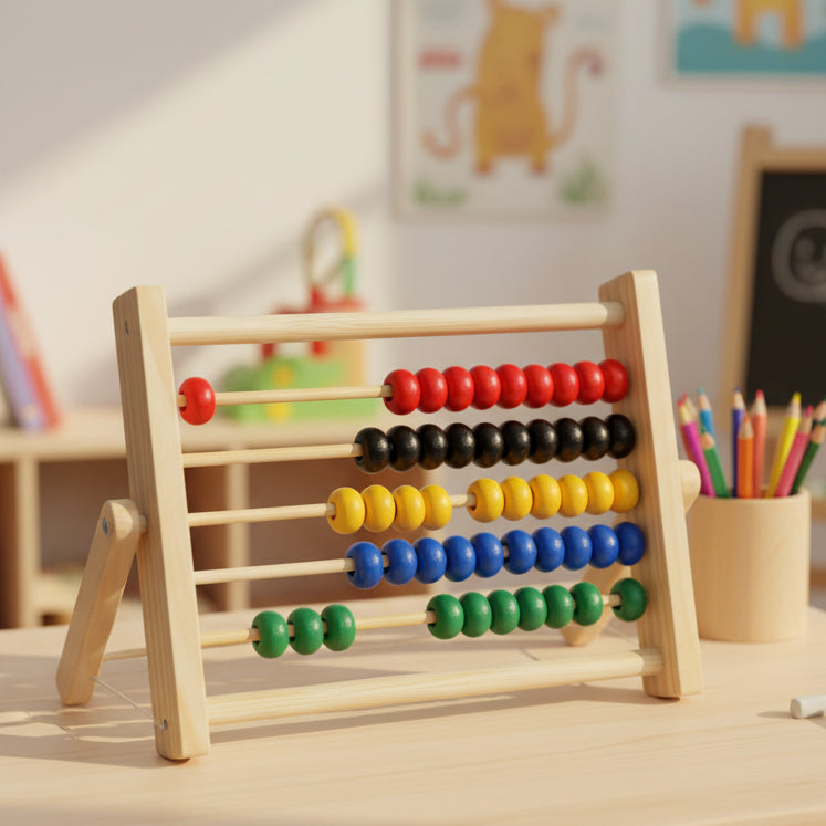 Wooden Abacus Counting Colorful Beads Set for Kids (2025-36)