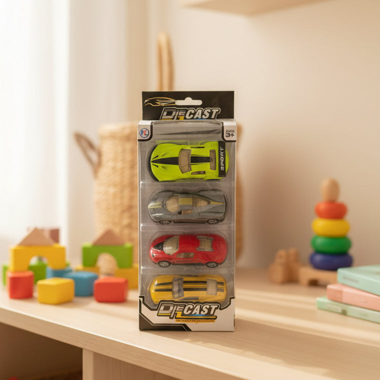 Die-Cast Pull Back Race Car Set (Random Color)