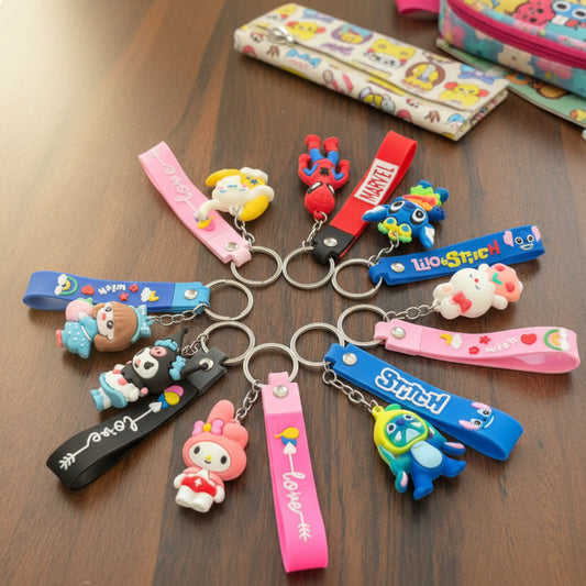 Cartoon Character Keychains for Kids (Random Keychain)