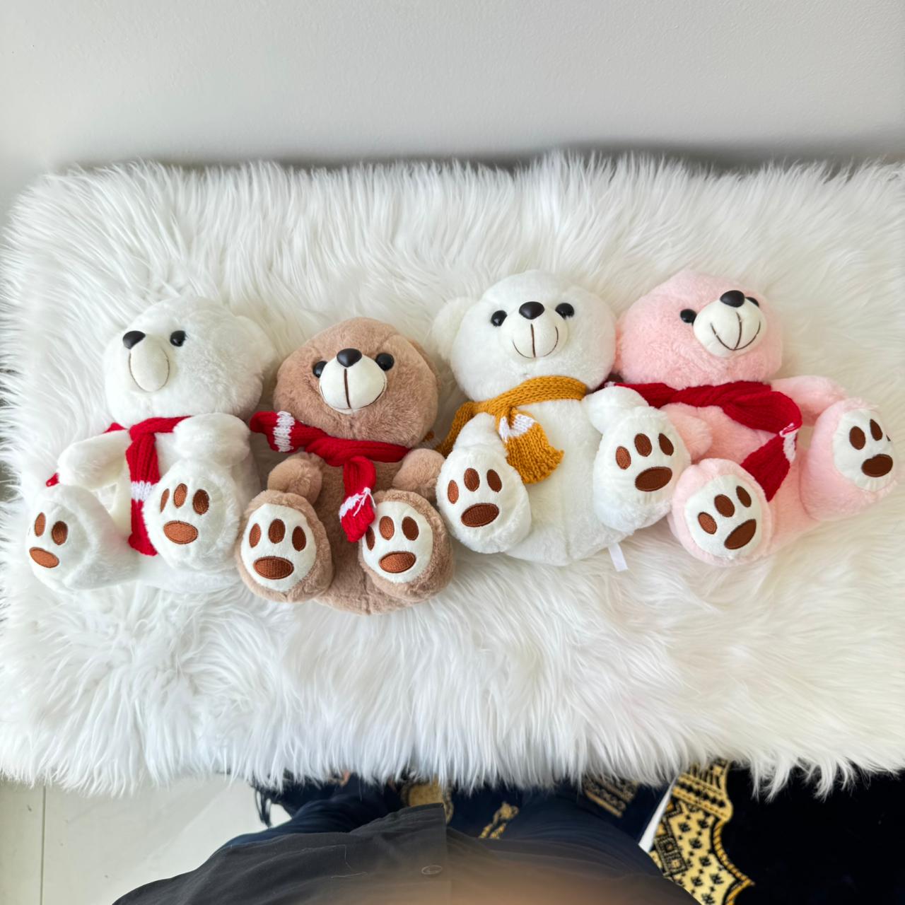 Cutest Muffler Teddy Bear Plush Toy for Kids | 25cm (Random Color)