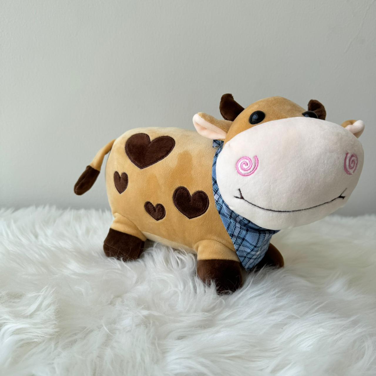 Cute Soft Cow Plush Toy for Kids | 25cm (Random Color)