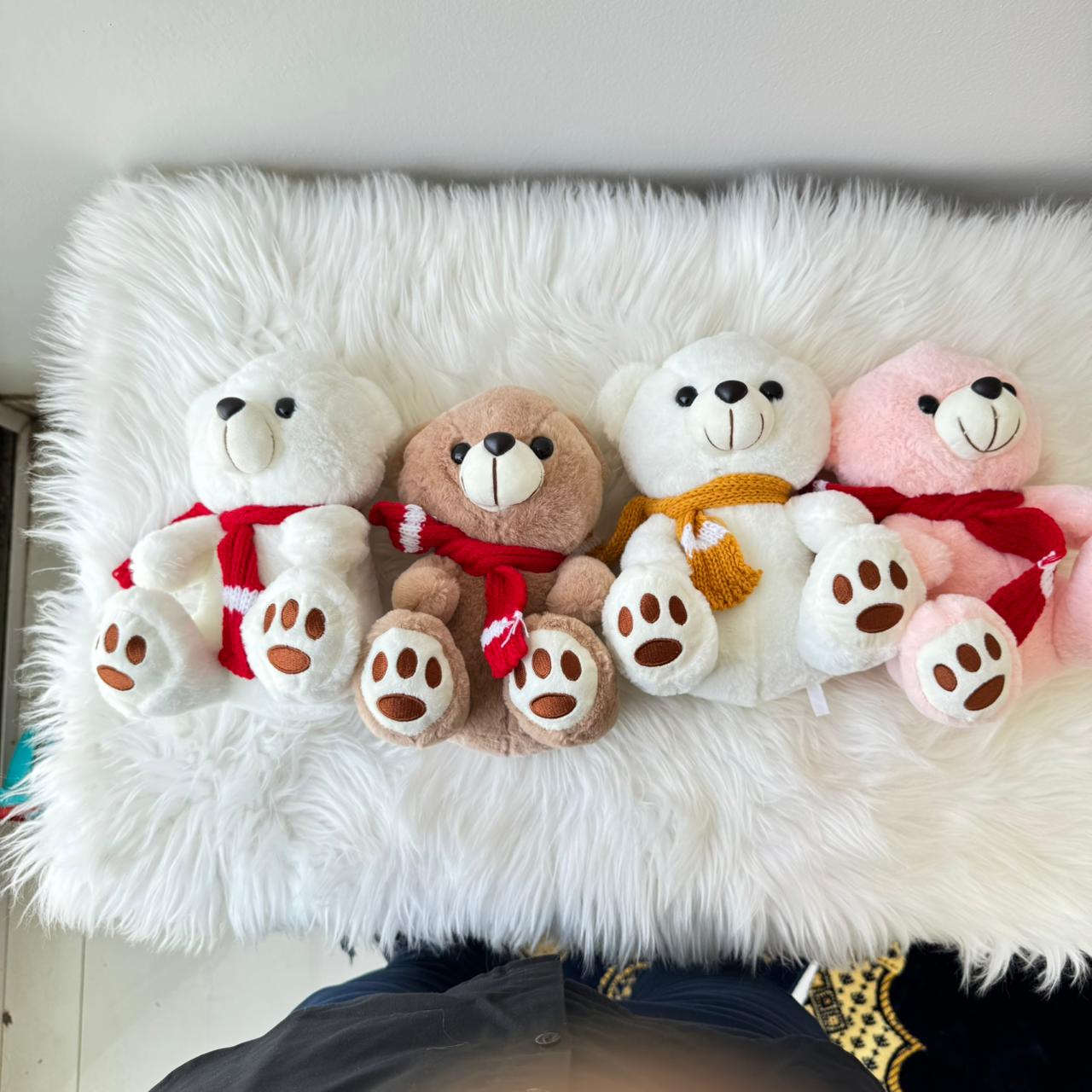Cutest Muffler Teddy Bear Plush Toy for Kids | 25cm (Random Color)