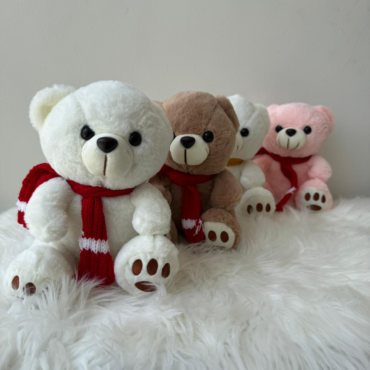 Cutest Muffler Teddy Bear Plush Toy for Kids | 25cm (Random Color)