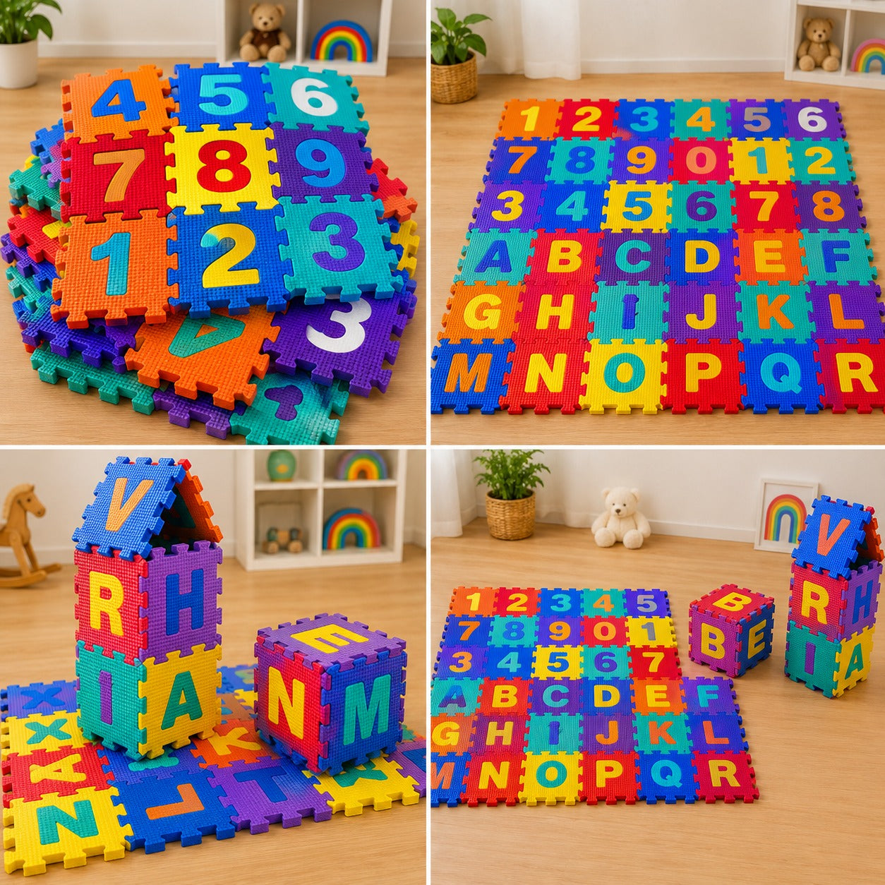 Alphabet, Numbers, Signs & Shape Foam Puzzle Mat for Kids (EM-12/36)