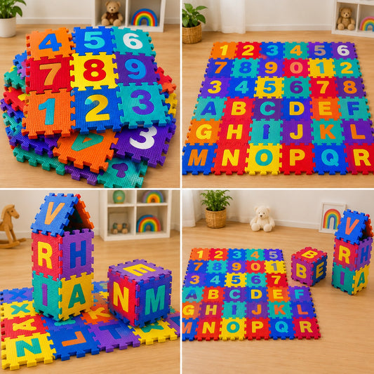 Alphabet, Numbers, Signs & Shape Foam Puzzle Mat for Kids (EM-12/36)