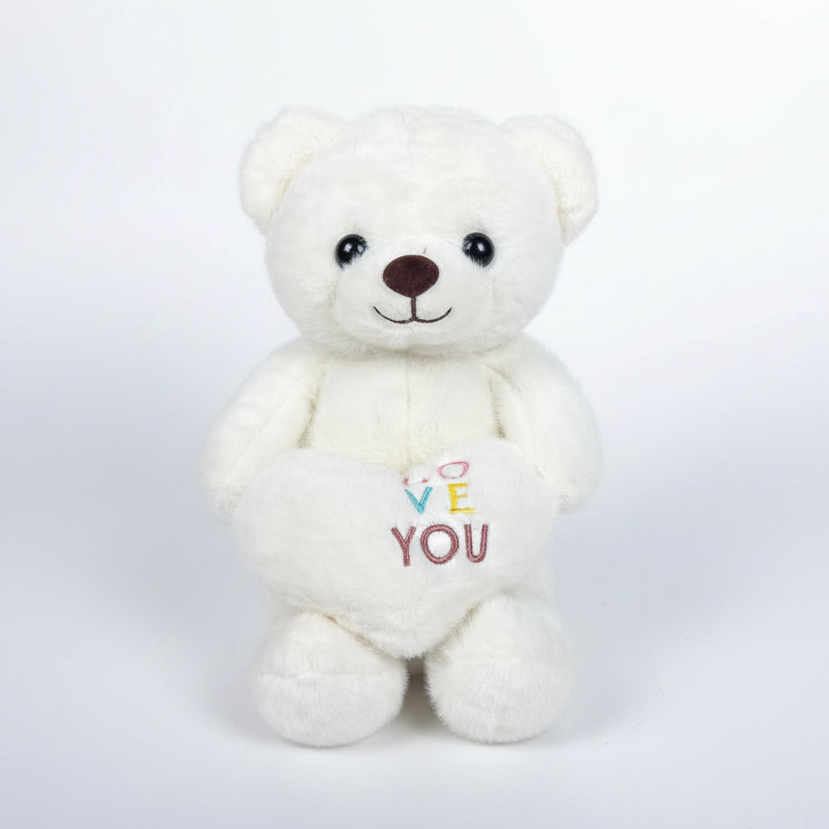 Cute Teddy Bear Plush Toy with Heart (30cm | Random Color)