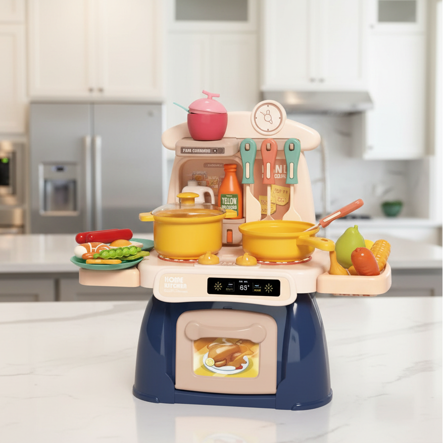 Kids mini kitchen playset, role play cooking toys for toddlers