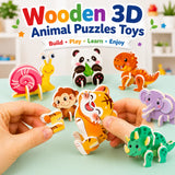 Wooden 3D Animal Puzzles Toys For Kids (Random Design) (2025-33)