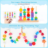 Montessori Wooden Beads Sequencing & Shape Matching For Kids (2025-24)