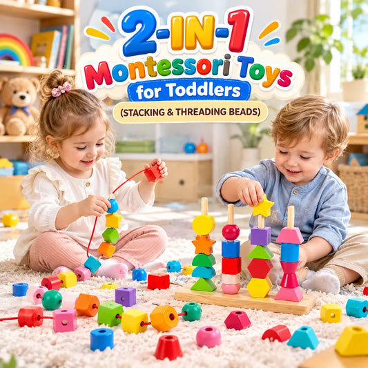 Montessori Wooden Beads Sequencing |Shape Matching For Kids