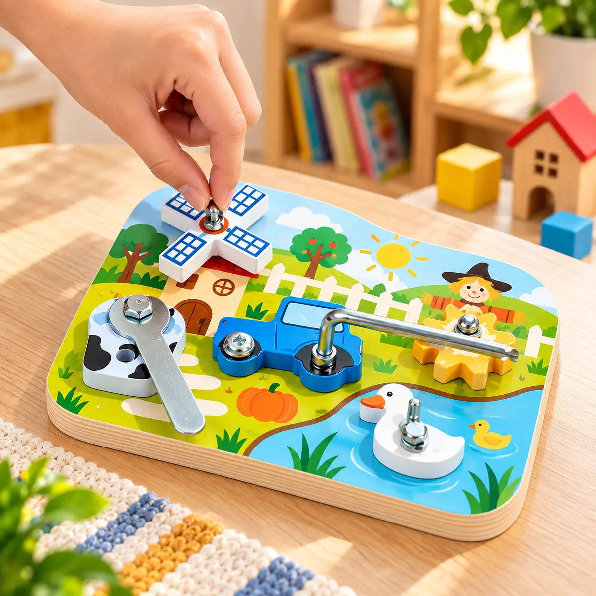 Wooden Farm-Themed Screw Board For Kids (2025-20)