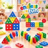 Wooden Geometric Shape Blocks For Kids - 4 Shapes (2025-57)