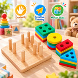 Wooden Geometric Shape Matching Blocks For Kids (2025-56)