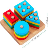 Wooden Geometric Shape Matching Blocks For Kids (2025-56)