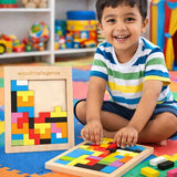Wooden Intelligence 40 Pcs Russian Puzzle Blocks (XY-6214A)