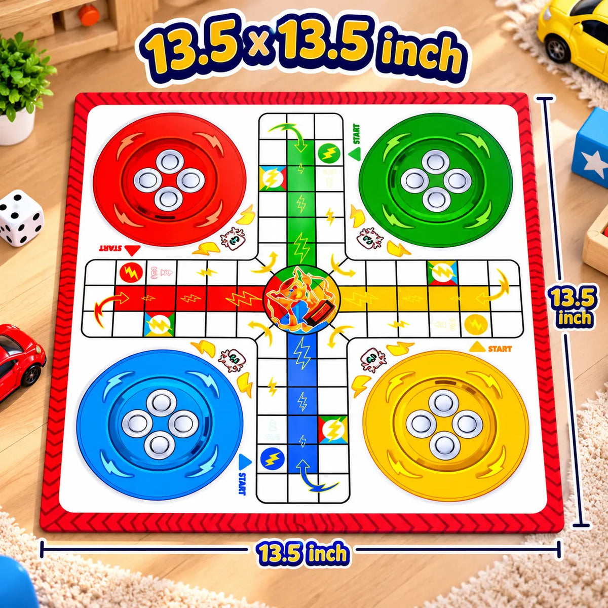Wooden Ludo & Snakes Ladder Board Game Set for Kids & Family (Random Design | 7951)