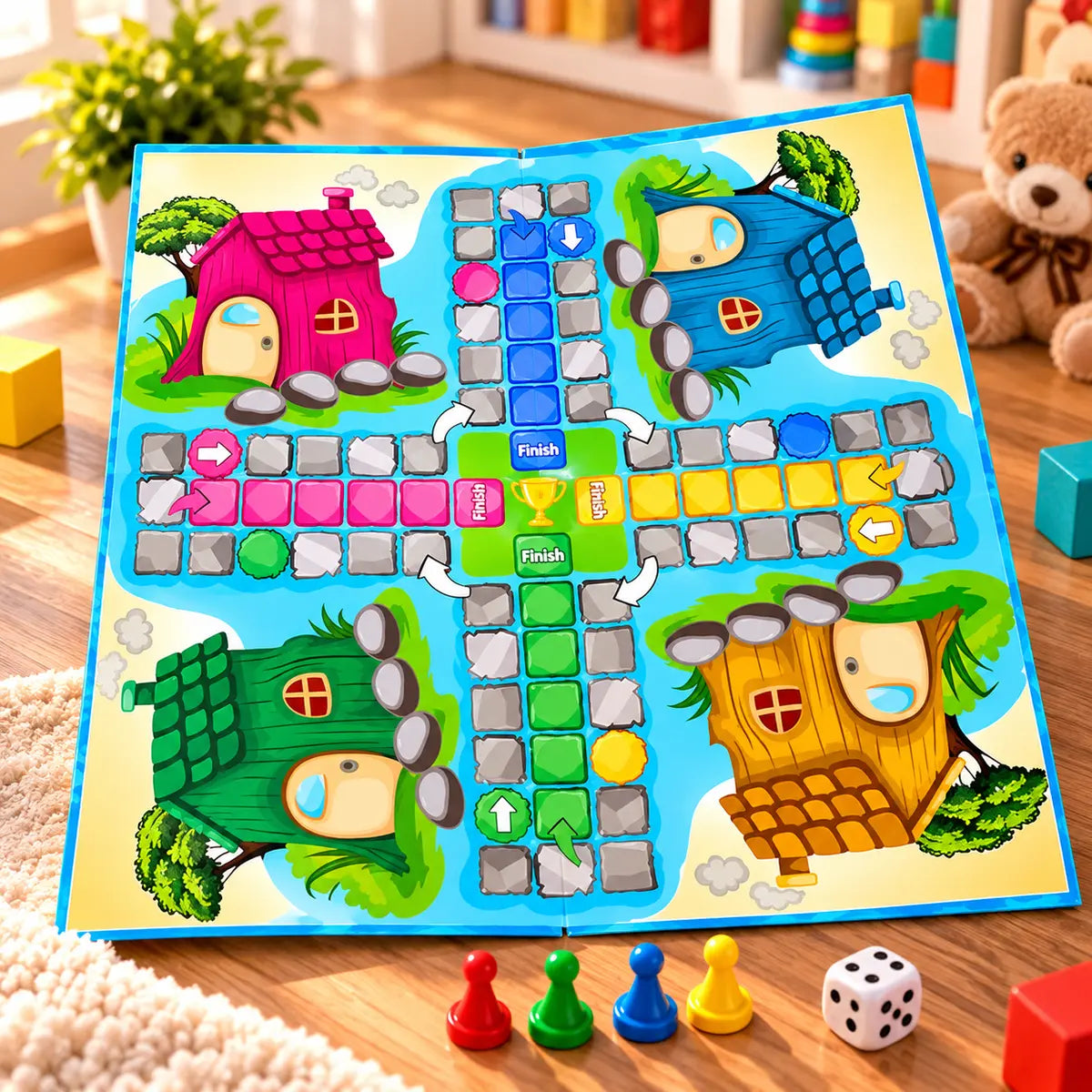 Wooden Ludo & Snakes Ladder Board Game for Kids & Family Toynix.pk
