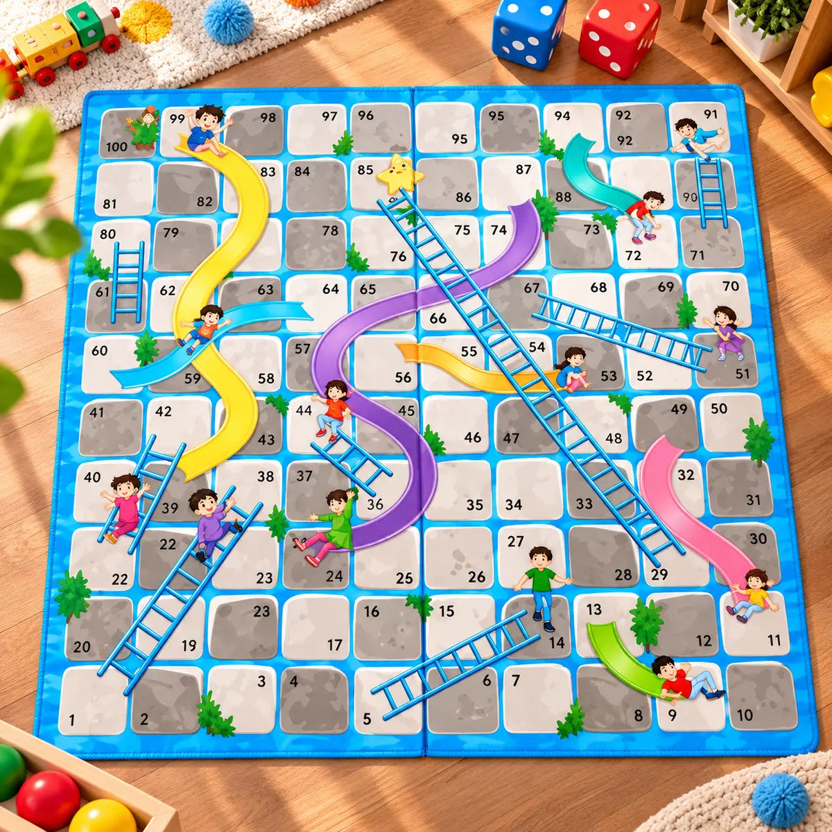 Wooden Ludo & Snakes Ladder Board Game Set for Kids & Family (Random Design | 7951)
