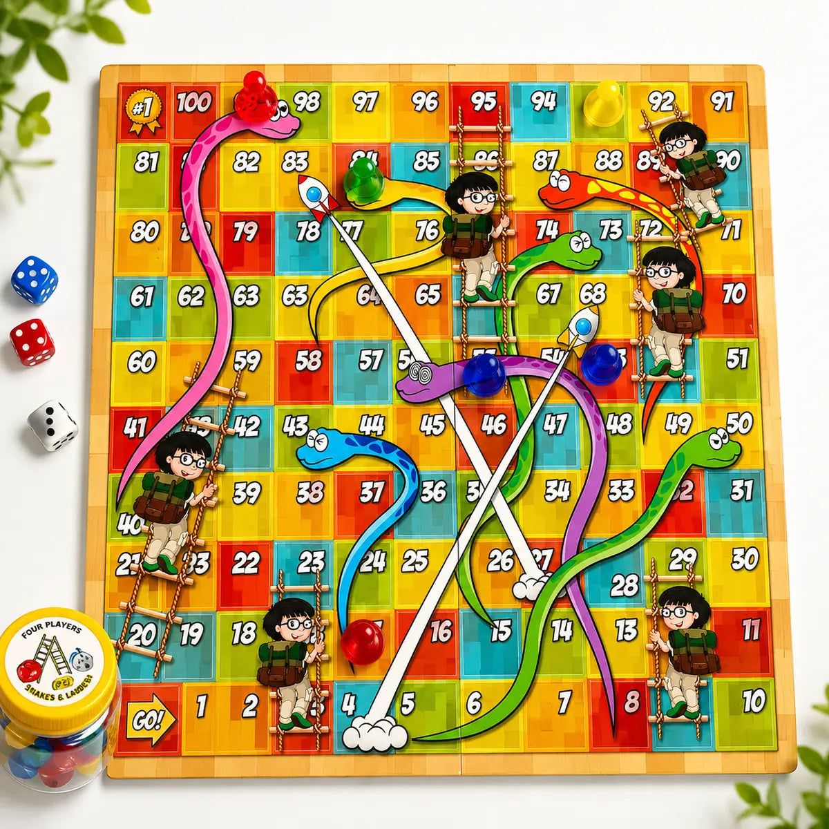 Wooden Ludo & Snakes Ladder Board Game Set for Kids & Family (Random Design | 7951)