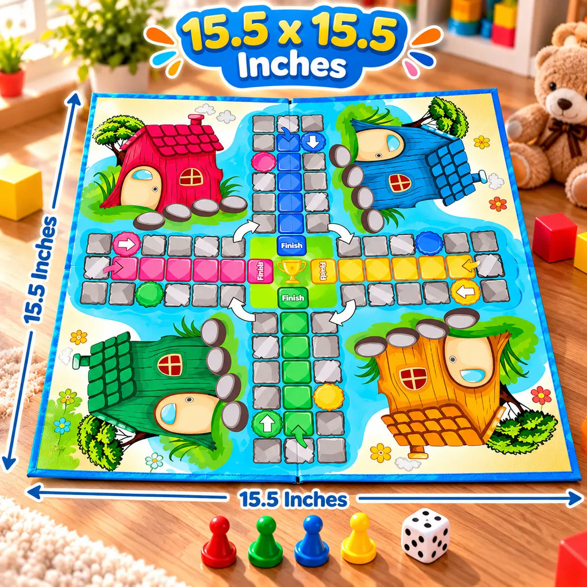 Wooden Ludo & Snakes Ladder Board Game for Kids & Family Toynix.pk