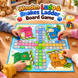 Wooden Ludo & Snakes Ladder Board Game Set for Kids & Family (Random Design | 7951)