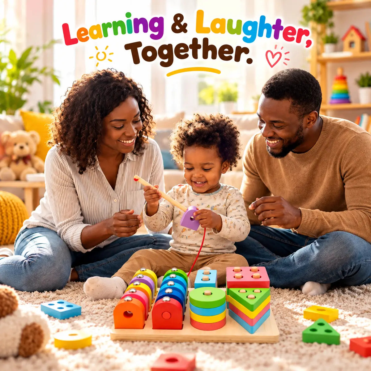 Wooden Magnetic Fishing and Shape Sorting Toy for Kids Montessori Educational Learning Board