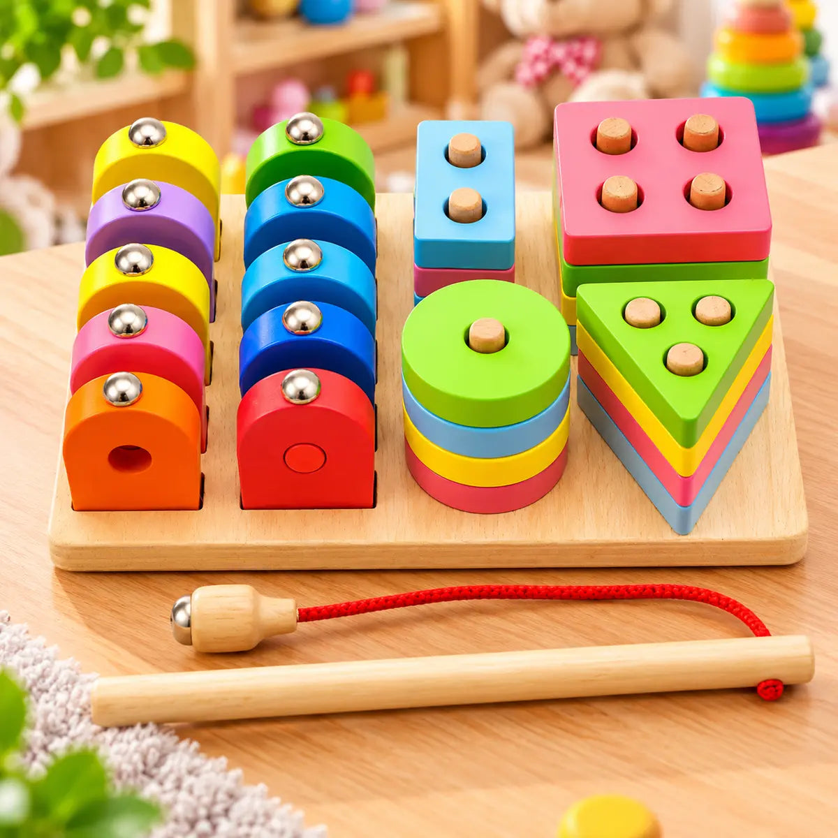 Wooden Magnetic Fishing & Shape Sorting Toy (2025-54)