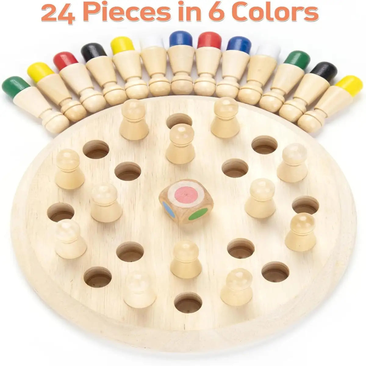 Wooden Memory Matching Chess Game for Kids