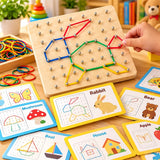 Wooden Montessori Geometry Creative Peg Board For Kids (2025-28)