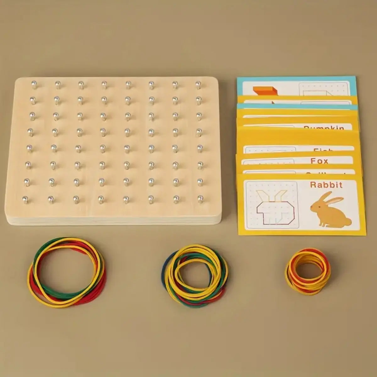 Wooden Montessori Geometry Creative Peg Board For Kids (2025-28)