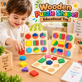 Wooden Puzzle Shapes Educational Toy For Kids - 1 PC (Random) | 2025-7
