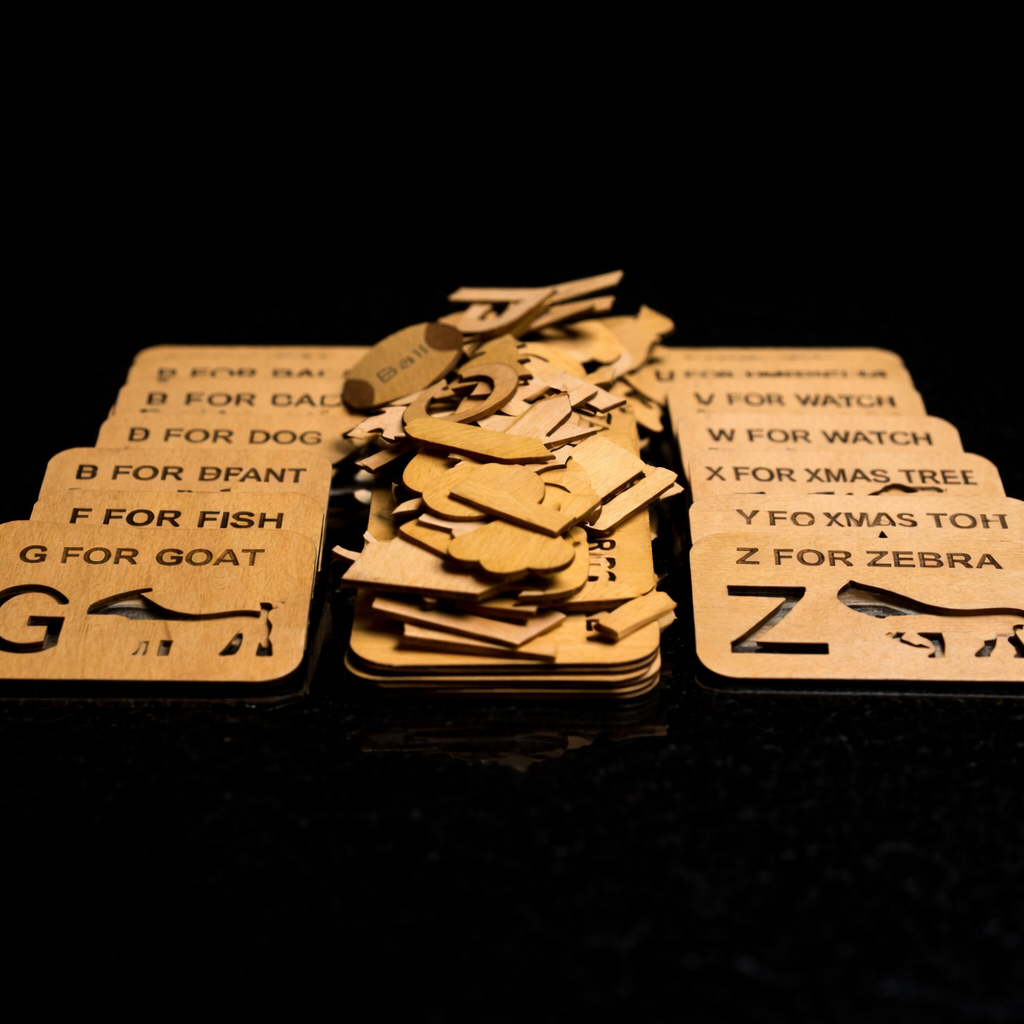 Educational Drawing Alphabets & Puzzles Stencils Set