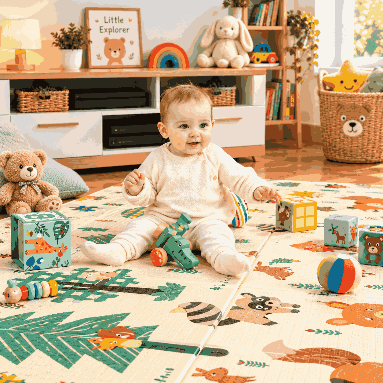Large Reversible Baby Crawling Foam Play Mat- Toynix