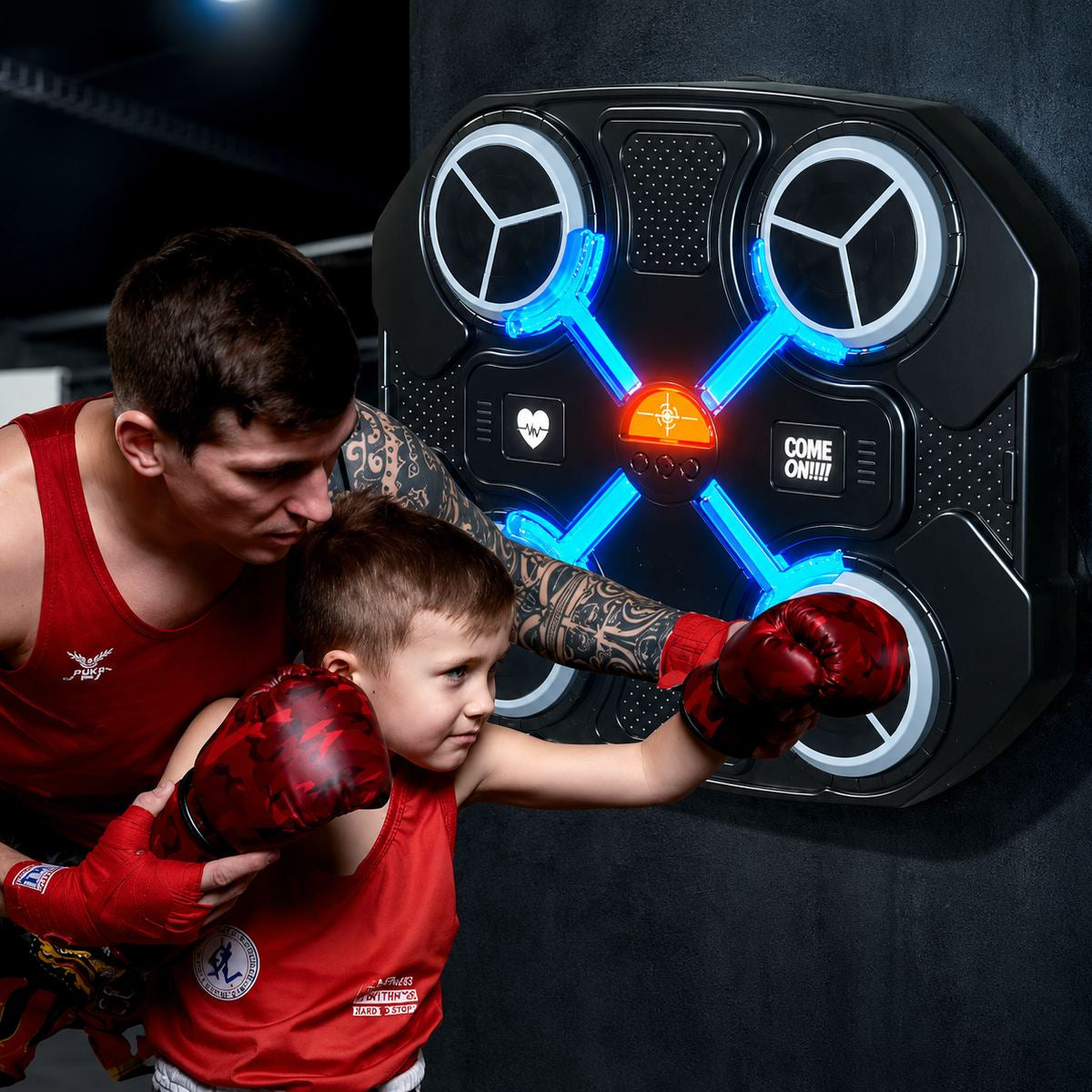 Musical Boxing Machine for Kids with Lights and Interactive Punching Targets