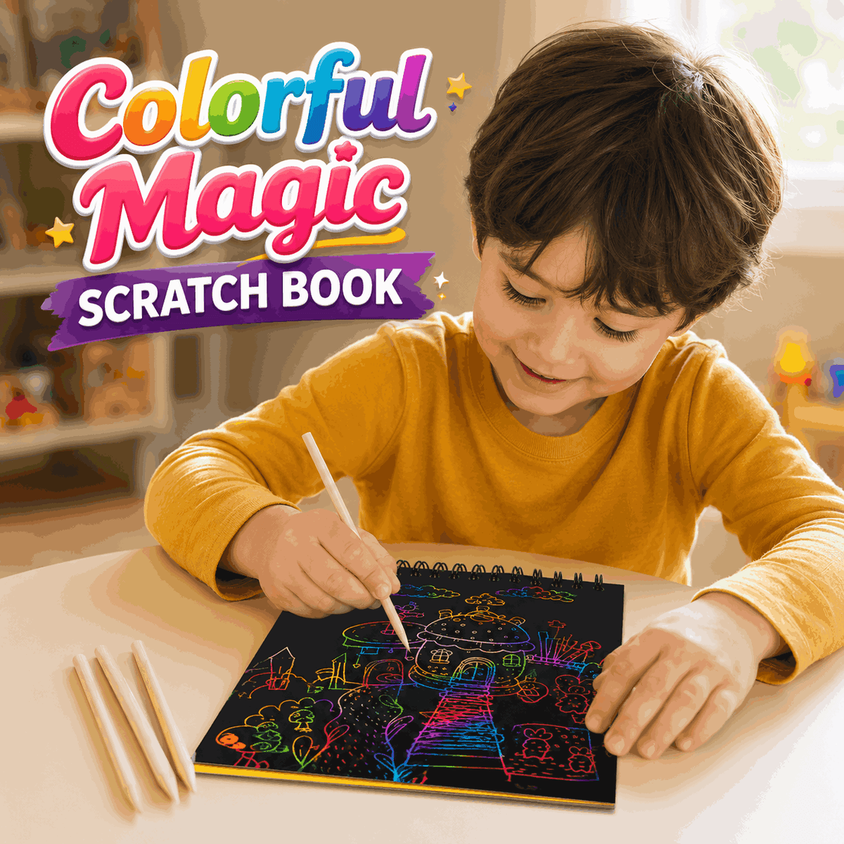 Magic Scratch Art Notebook Set for Kids (E-0014)