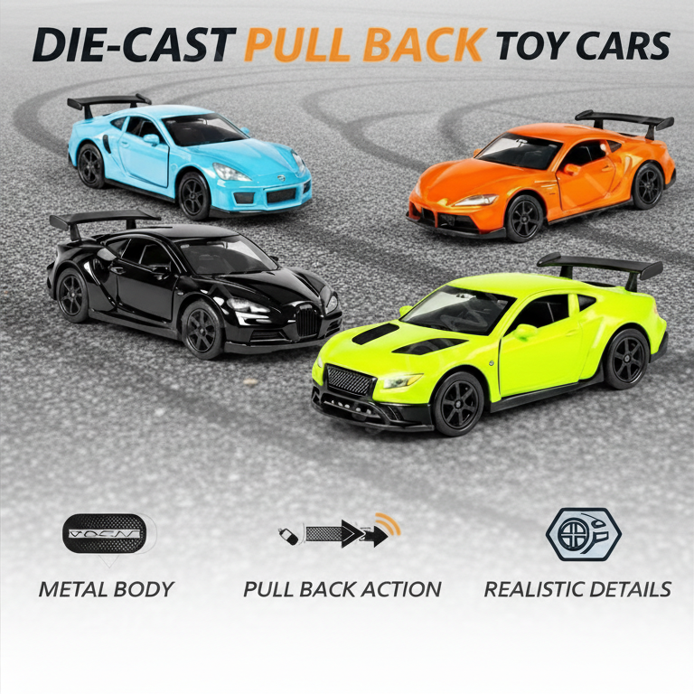 Die-Cast Pull Back Race Car Set - Toynix.pk