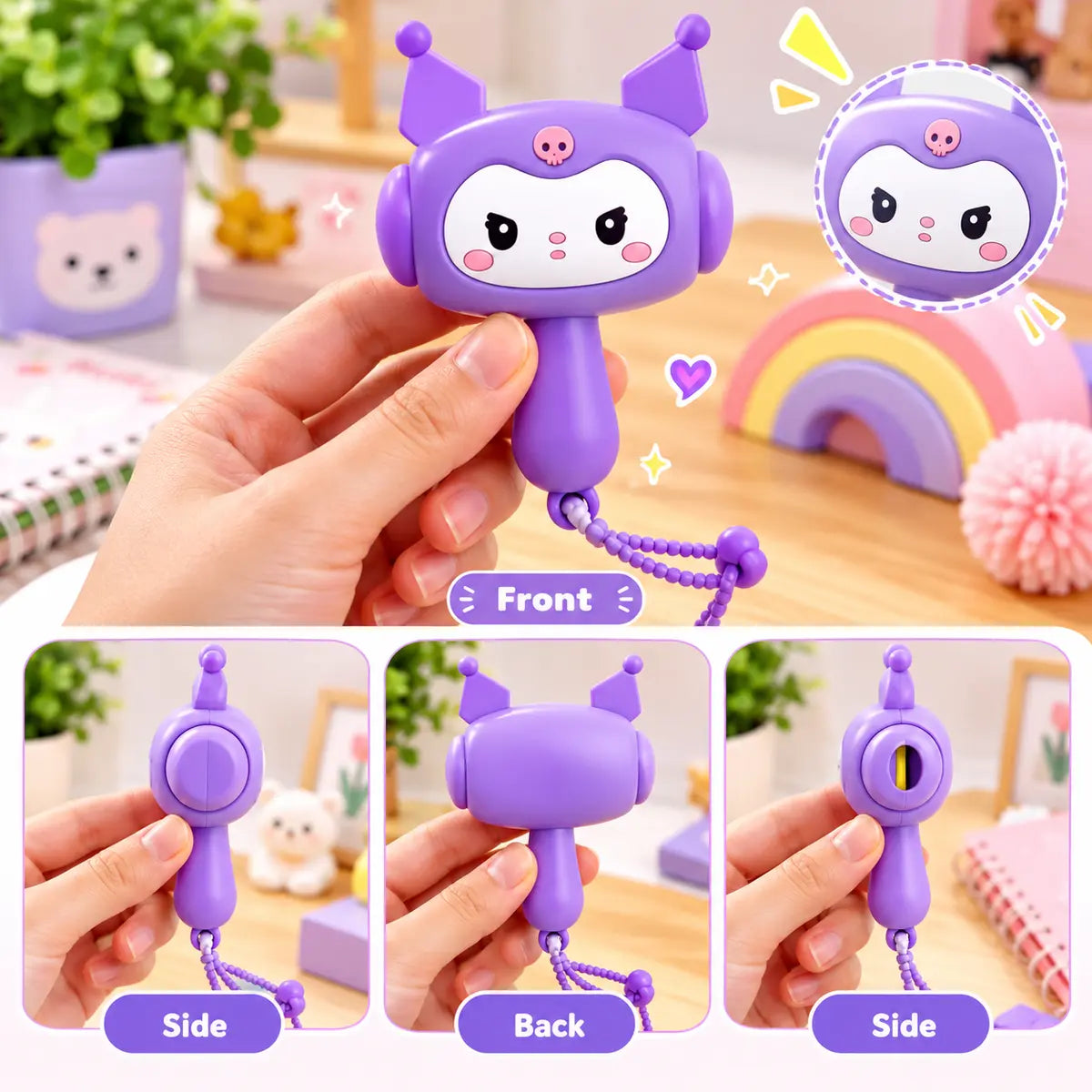 Cartoon Animal Chu Chu Hammer Musical Keychain Toy (Random Character | BBO4)