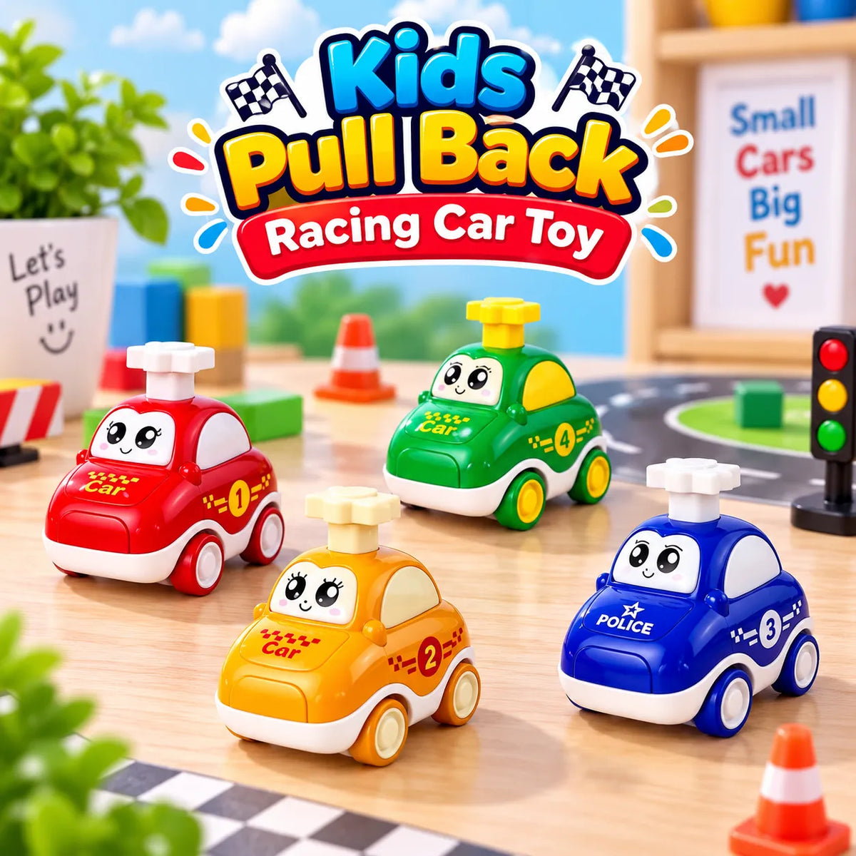 Kids Press and Go Racing Car Toy Colorful Mini Racing Vehicle