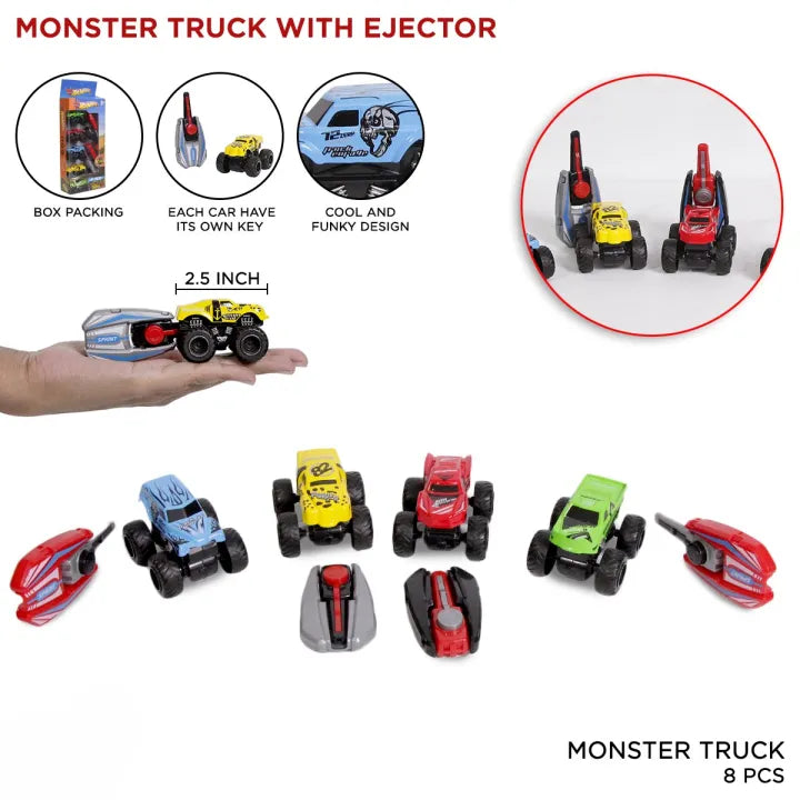 4 PCS HotWheel Monster Jeep Set with Speed Launcher (778-2)