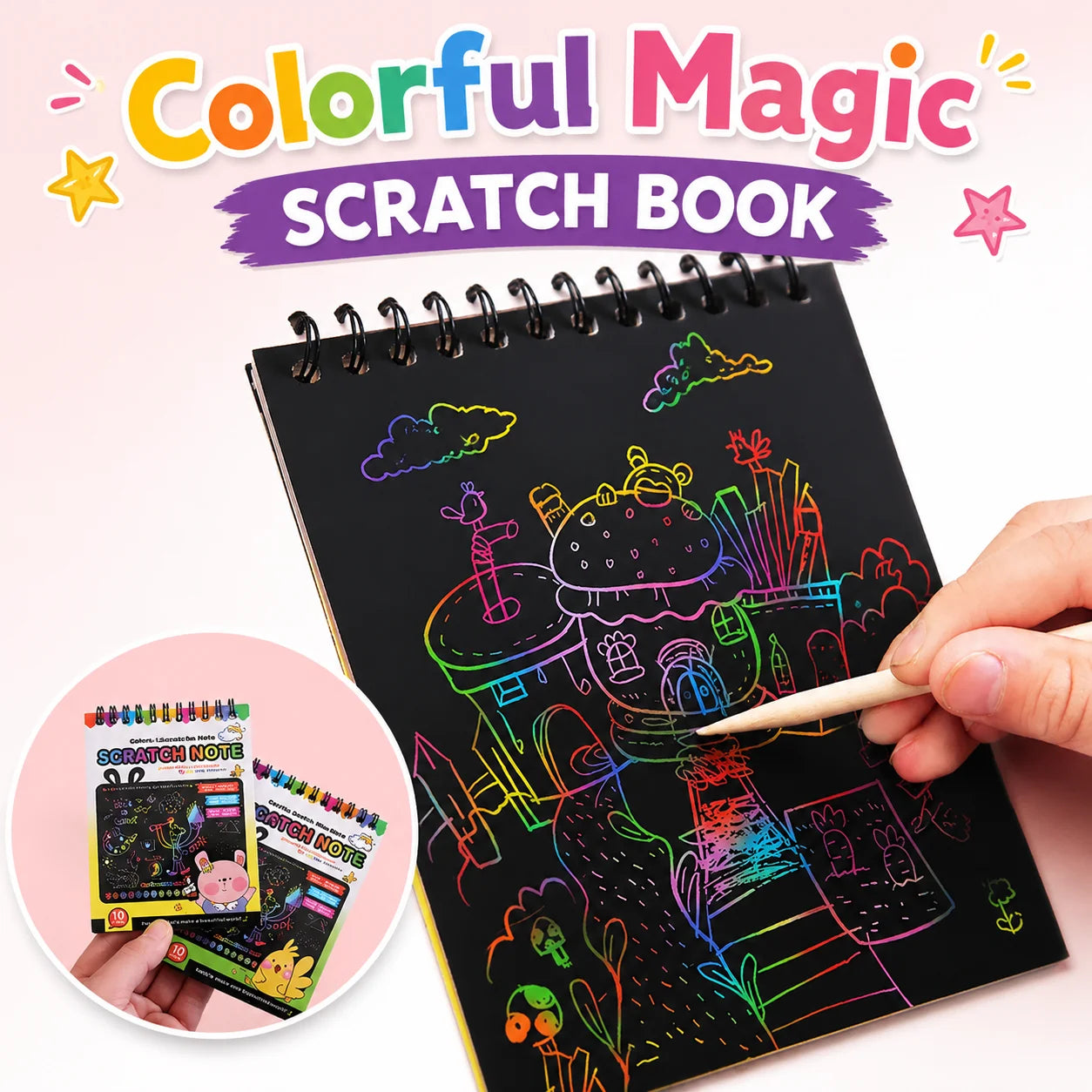 Magic Scratch Art Notebook Set for Kids