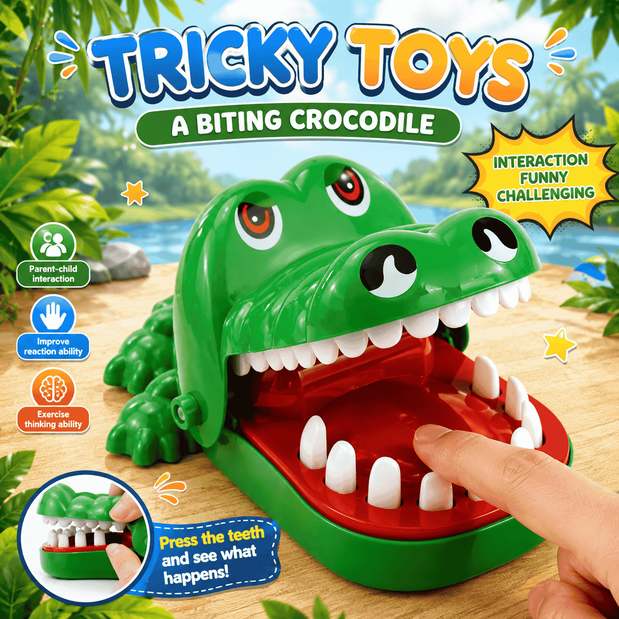Crocodile Biting Finger Teeth Game Toy for Kids
