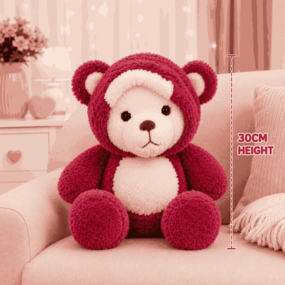 Cute Hoodie Bear Soft Plush Toy for kids (30cm | LG7)