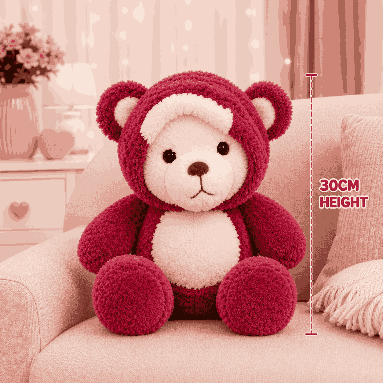 Cute Hoodie Bear Plush Toy Soft Cuddly Stuffed Toy for Kids