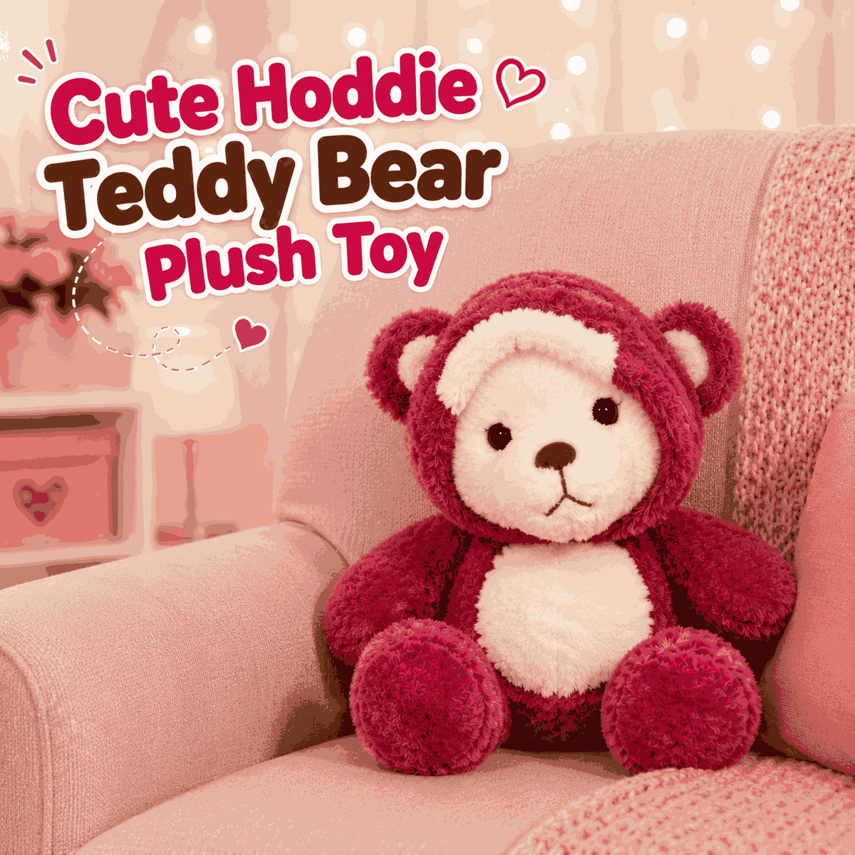 Cute Hoodie Bear Soft Plush Toy for kids (30cm | LG7)